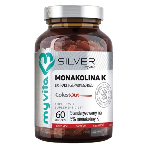 Monakolina K, Ekstrakt z czerwonego ryżu, MyVita SILVER, 60 kapsułek