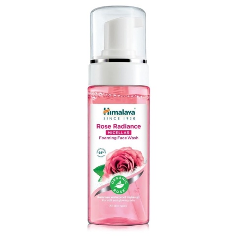 Rozświetlająca micelarna pianka do mycia twarzy z organiczną różą, Himalaya, 150ml