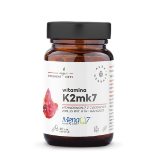 Witamina K2MK7 MenaQ7® 200 μg, Aura Herbals, 30 kapsułek