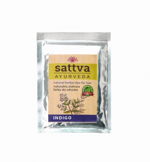 Henna INDIGO, Naturalna Farba do Włosów, Sattva, 10g