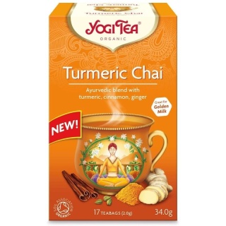 Herbata złoty chai z kurkumą, BIO, Yogi Tea, 17 x 2 g