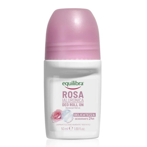Różany dezodorant w kulce z kwasem hialuronowym, Equilibra, 50 ml