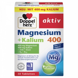 Suplement diety Magnez 400 + Potas, Doppelherz, 30 tabletek
