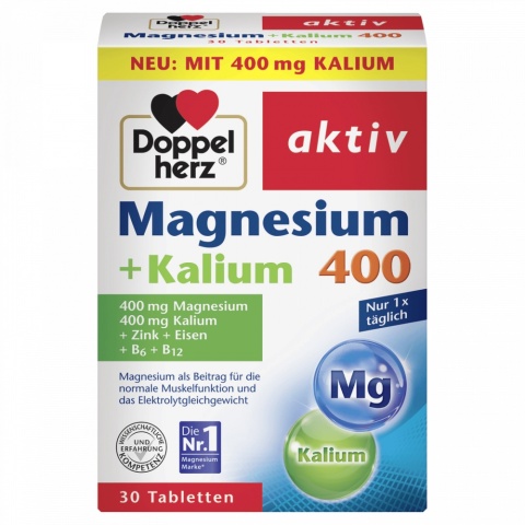 Suplement diety Magnez 400 + Potas, Doppelherz, 30 tabletek
