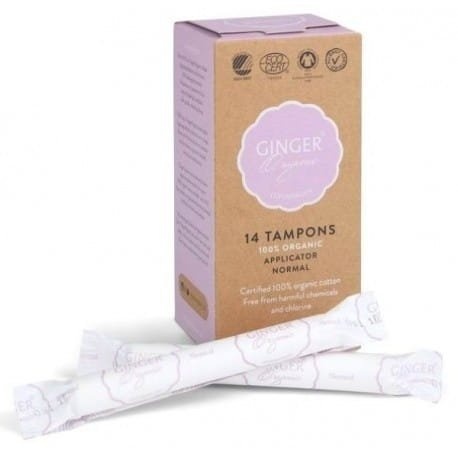 Tampony z aplikatorem Normal certyfikowane, 100% organic, Ginger Organic, 14 szt.