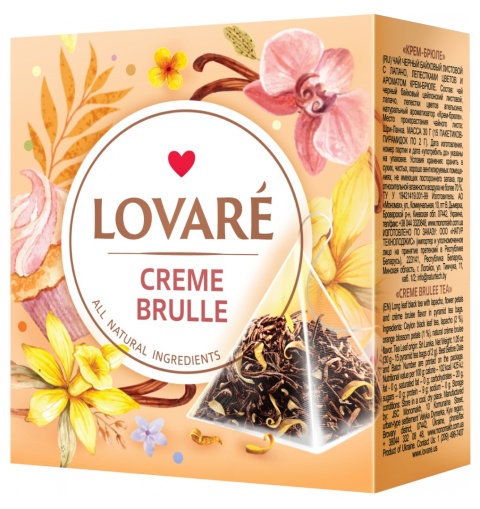 Herbata czarna „Creme Brulee" Lovare (2g х 15 piramidek)