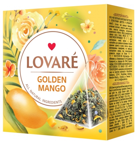 Herbata zielona „Golden Mango" Lovare (2g x 15 piramidek)