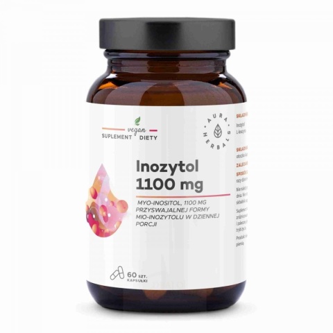 Inozytol 1100 mg, Myo-Inositol, Aura Herbals, 60 kapsułek