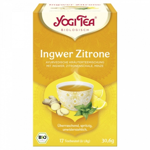 Organiczna herbata z imbirem i cytryną Yogi Tea, 17 torebek