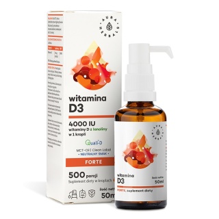 Witamina D3 4000 IU, MCT, Krople, Aura Herbals, 50ml