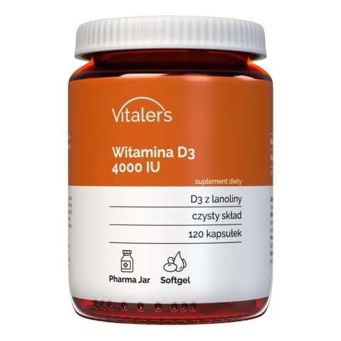 Witamina D3 4000 IU, Vitaler's, 120 kapsułek żelowych
