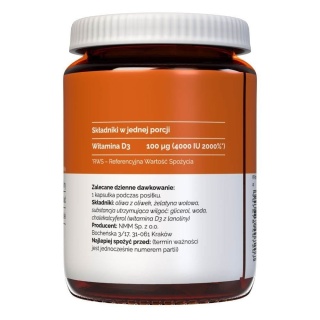 Witamina D3 4000 IU, Vitaler's, 120 kapsułek żelowych